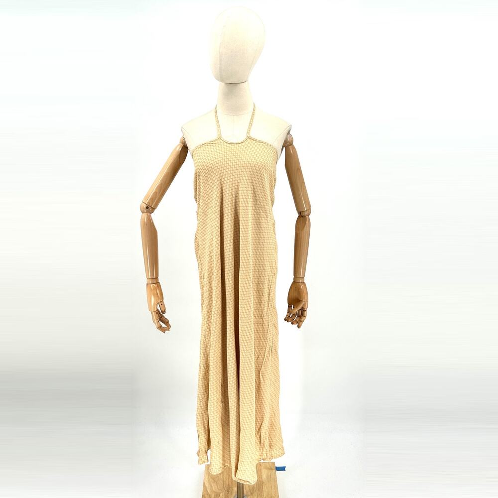 NWT DISSH Beige and Tan Textured Maxi Dress